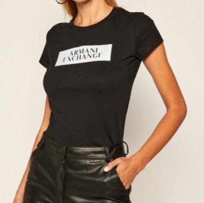 Armani Exchange Tshirt For women - ארמני אקסצ'יינג בטישרט יוקרתית לנשים שחור